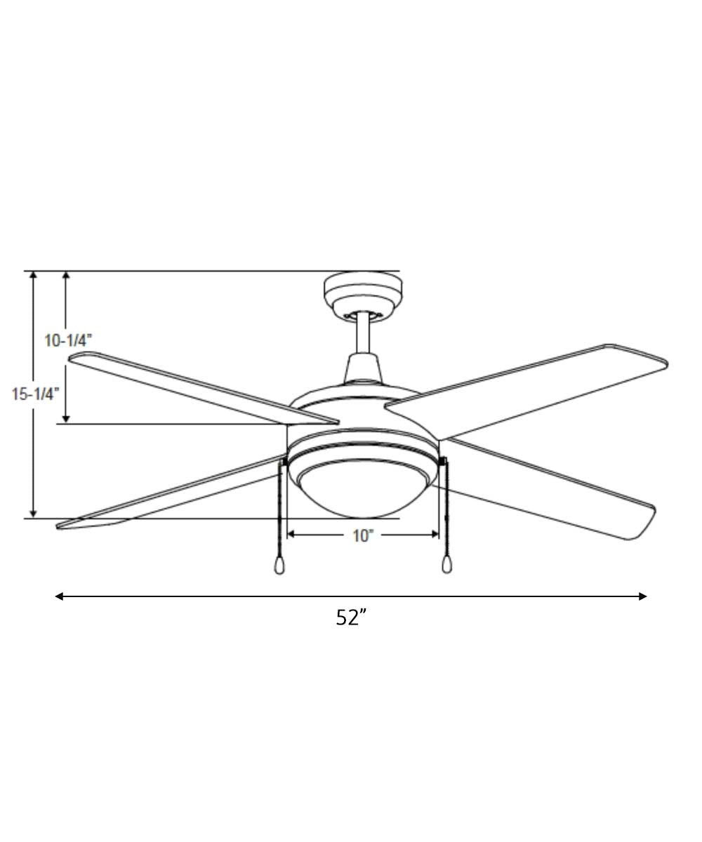 52" Europa IV 4-Blade Ceiling Fan Oil Rubbed Bronze Finish with Integrated LED Light