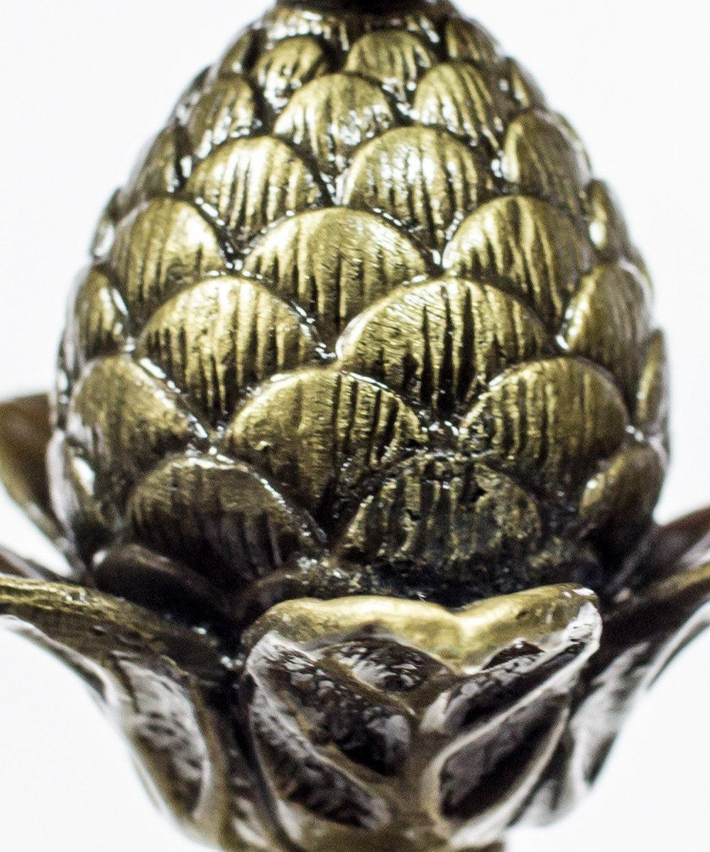 Blooming Pineapple Ceiling Fan Pull, 3"h with 12" Antiqued Brass Chain