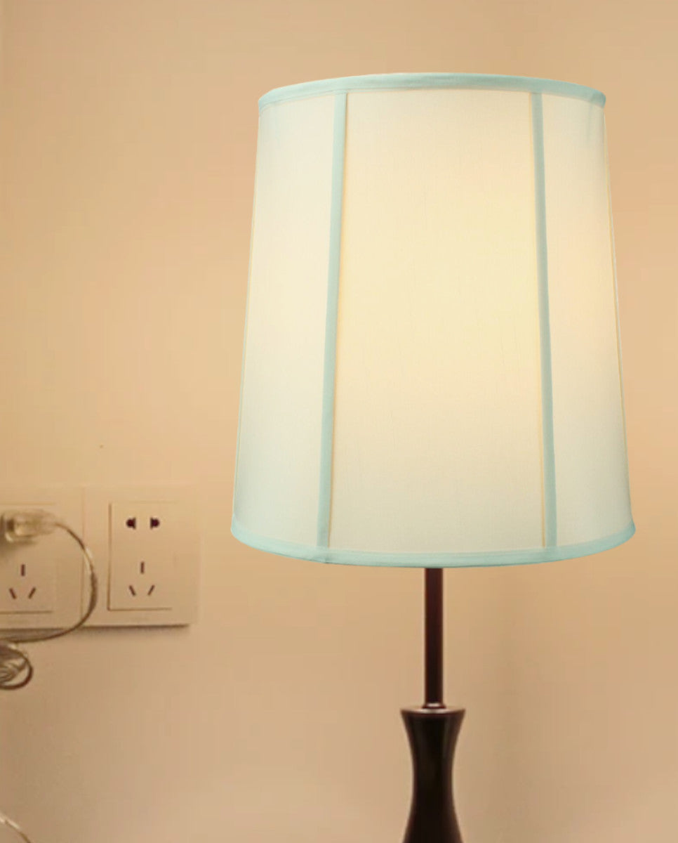 14"W x 15"H Drum Lampshade with Piping Eggshell