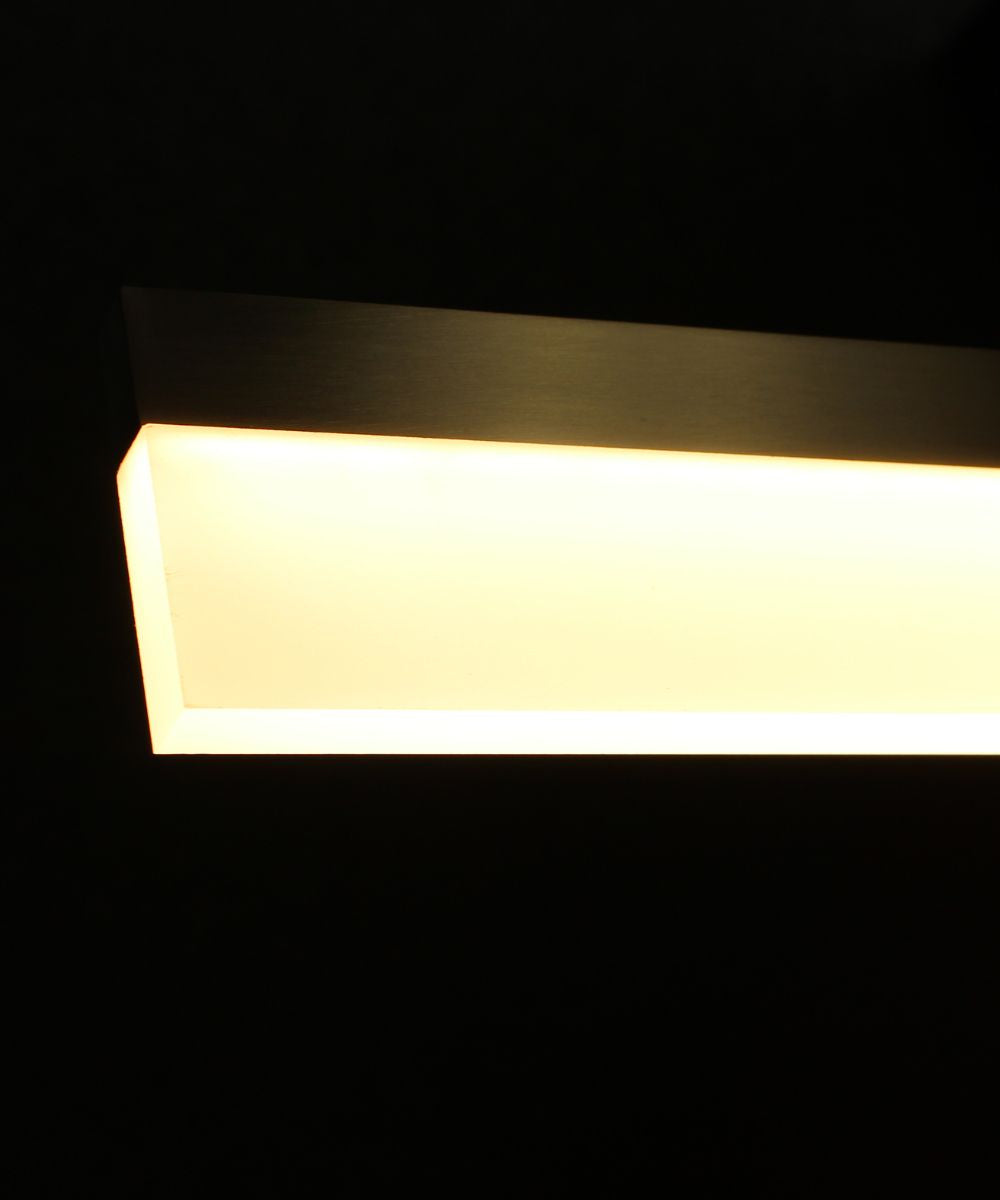 36"W 1-Light Linear Bar Ribbon LED Kitchen Island Light Fixture Brushed Nickel Finish Acrylic Shade