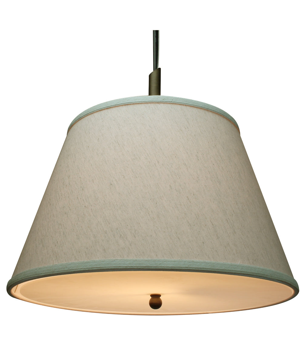 16"W Gold-laced Cafe Pendant Light with Textured Oatmeal Slotted Pendant Empire Shade and Diffuser