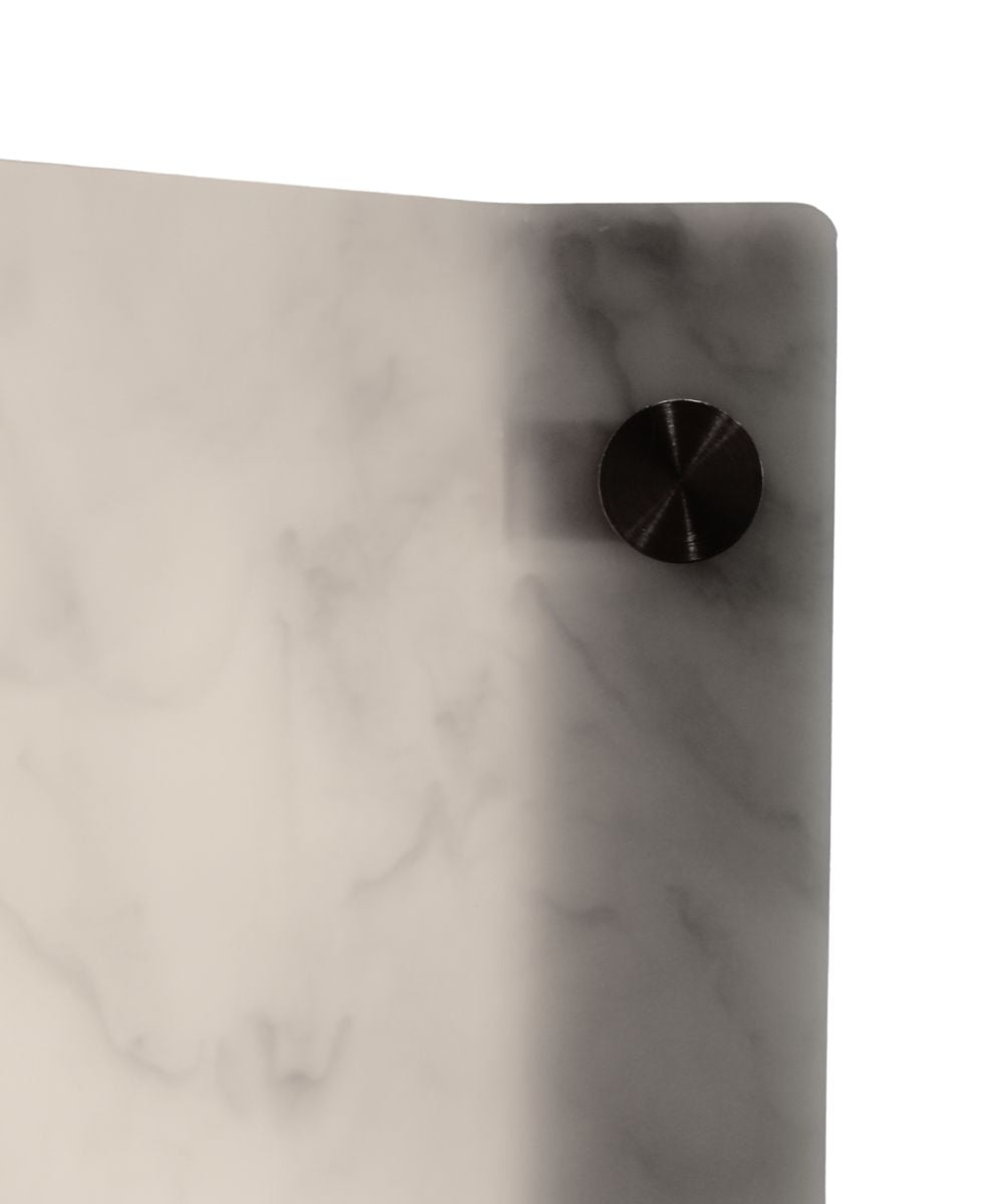 Pop Steady Flush Mount Conversion Kit 16"w Faux Marbled Alabaster Shade