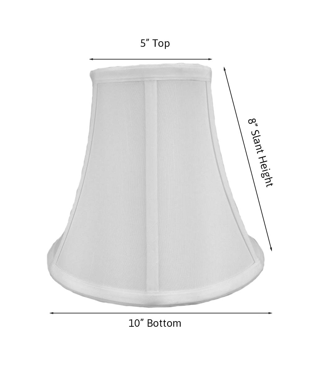10"W x 9"H White Bell Shantung Shade