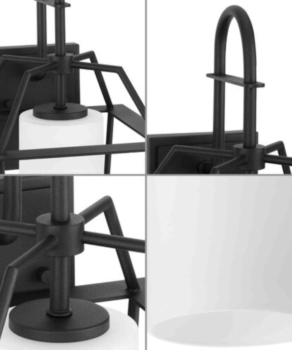 Chilton 1-Light 18"h Large Outdoor Wall Lantern Etched Opal Glass Textured Black Finish by Progress