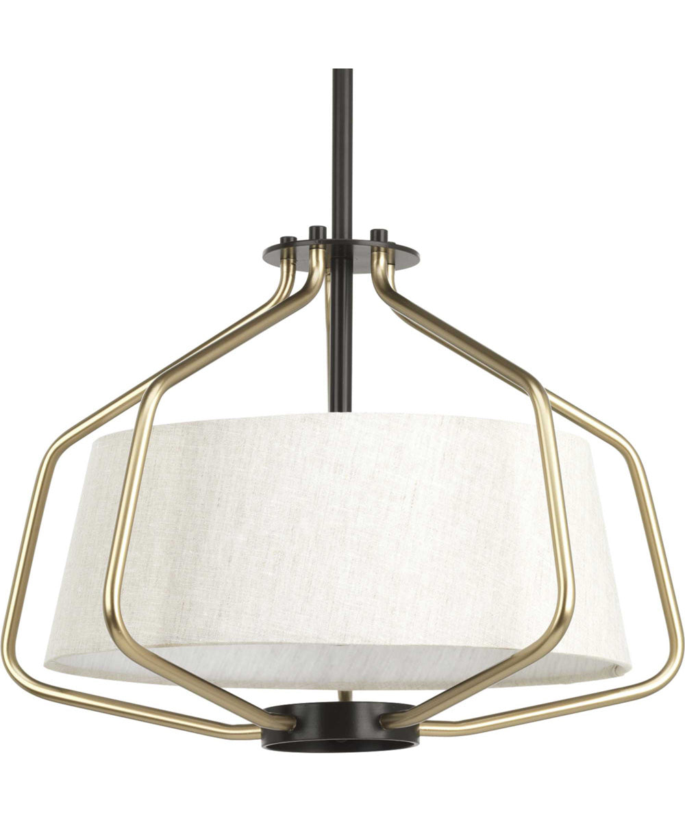 Hangar 2-Light 16"w Semi-Flush Mount/Pendant Convertible Light Fixture Antique Bronze by Progress