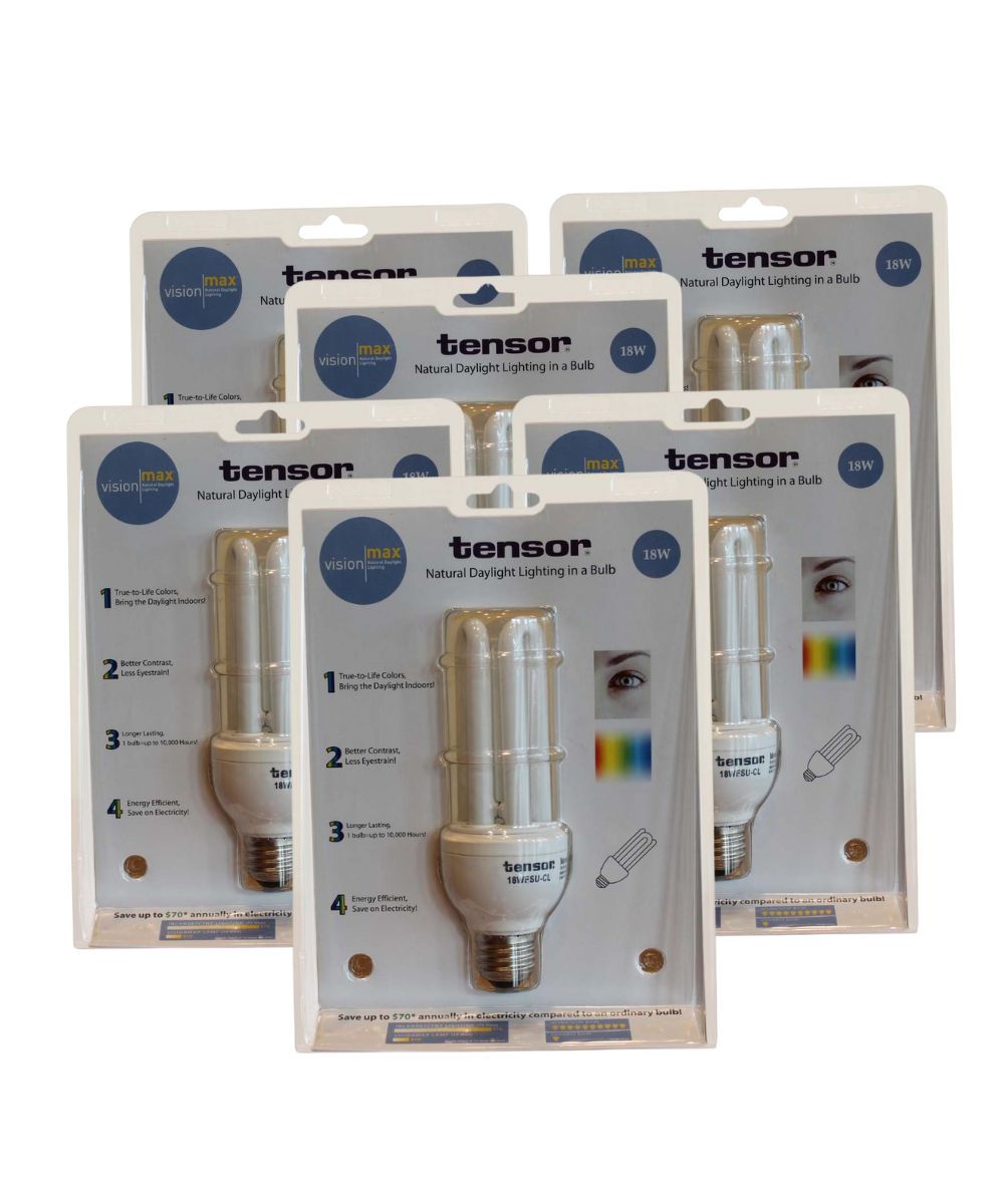 18 Watt Full Spectrum CFL Replacement Bulb (SET OF 6) Standard base by VisionMax