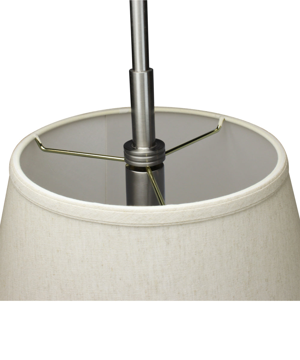 16"W Satin Nickel Pendant Light with Empire Textured Oatmeal Slotted Pendant Shade and Diffuser