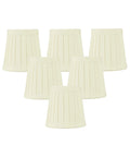 4"W x 4"H Set of 6 Egg Shell Pleated Clip-on Candelabra Lampshade