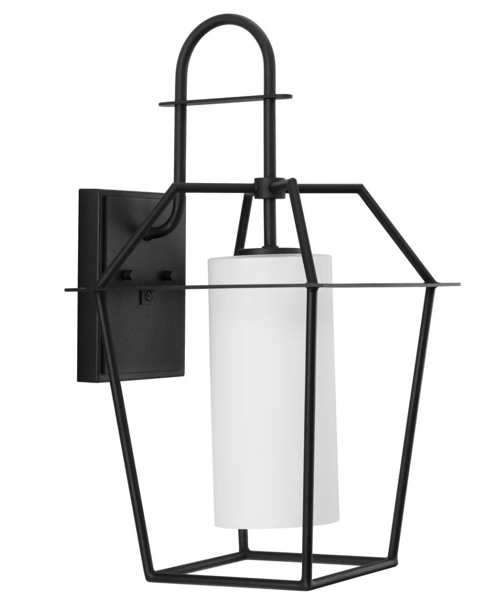 Chilton 1-Light 22"h Extra Large Outdoor Wall Lantern Etched Opal Glass Textured Black Finish by Progress