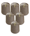 6"W x 5"H Set of 6 Chocolate Burlap Drum Chandelier Clip-On Lampshade