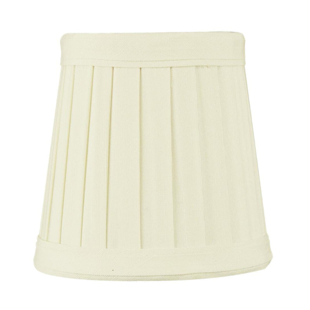 4"W x 4"H Set of 6 Egg Shell Pleated Clip-on Candelabra Lampshade