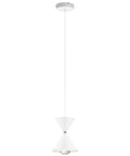 Kordan 8"W 1-Light LED Matte White  Metal Hourglass Mini Pendant Light Fixture by Kichler