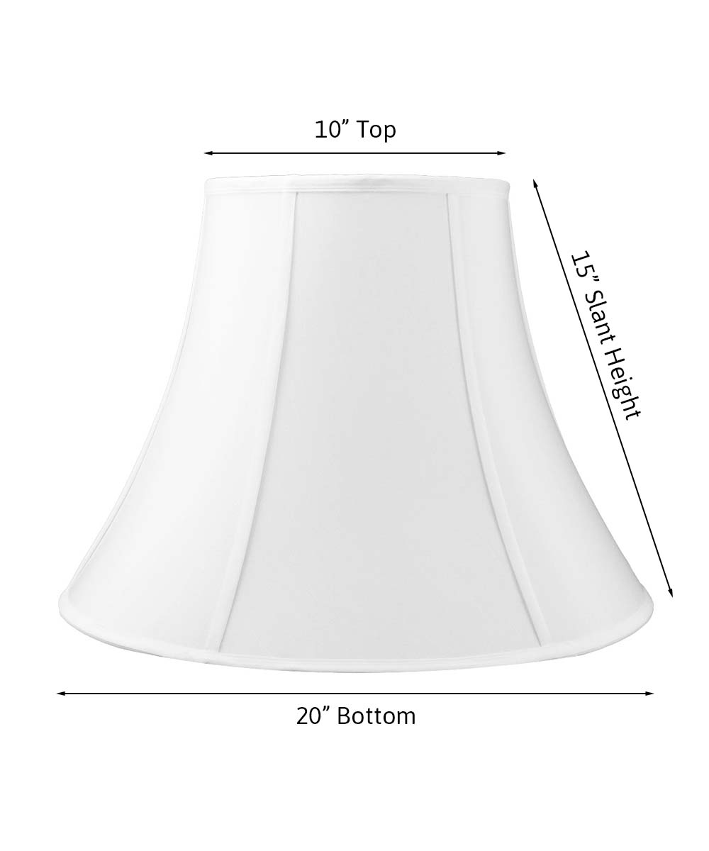 20"W x 15"H White Bell Shantung Shade