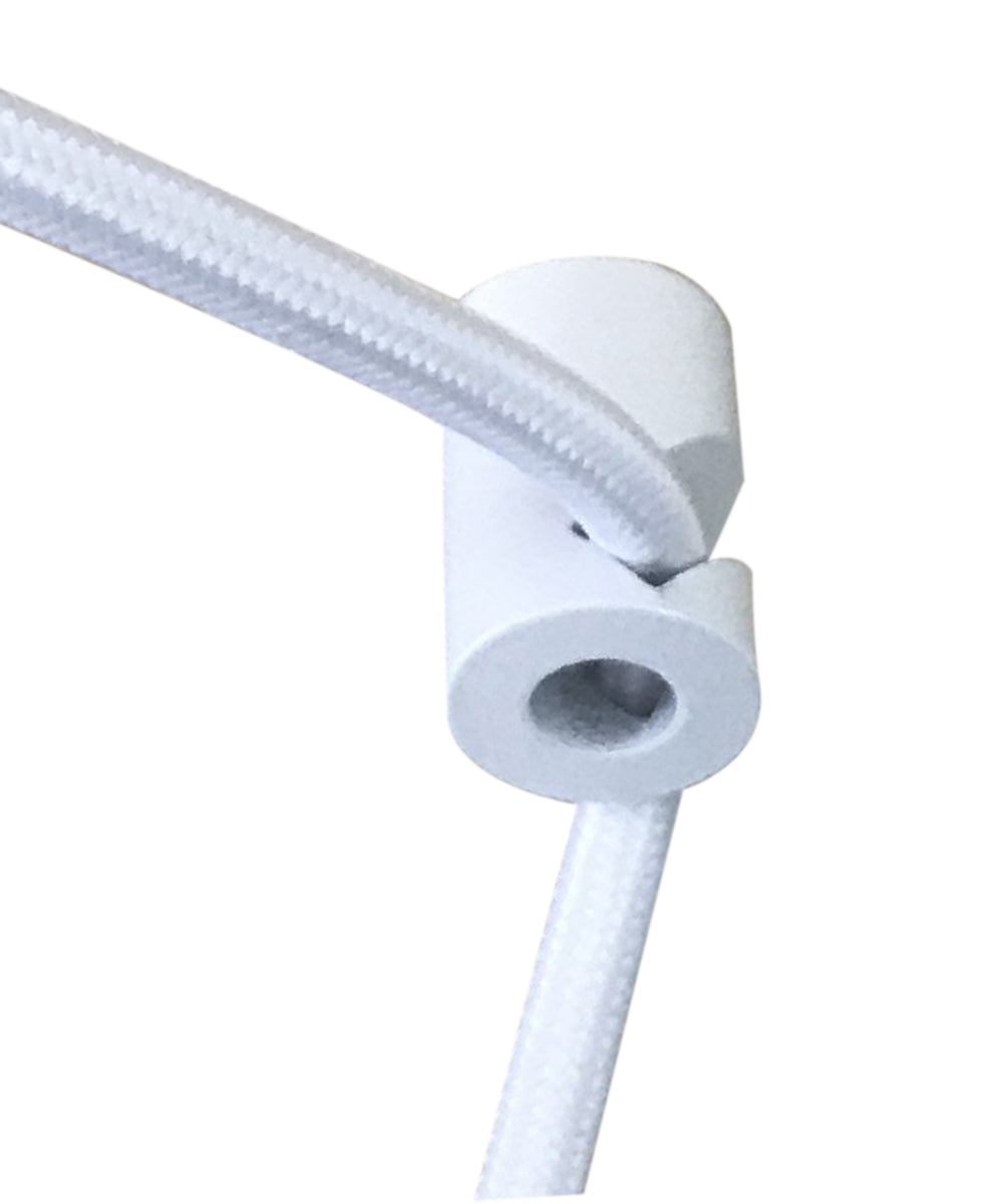 1 Light Swag Plug-In Pendant 16"w Light Oatmeal Linen Drum Shade, 17' White Cord