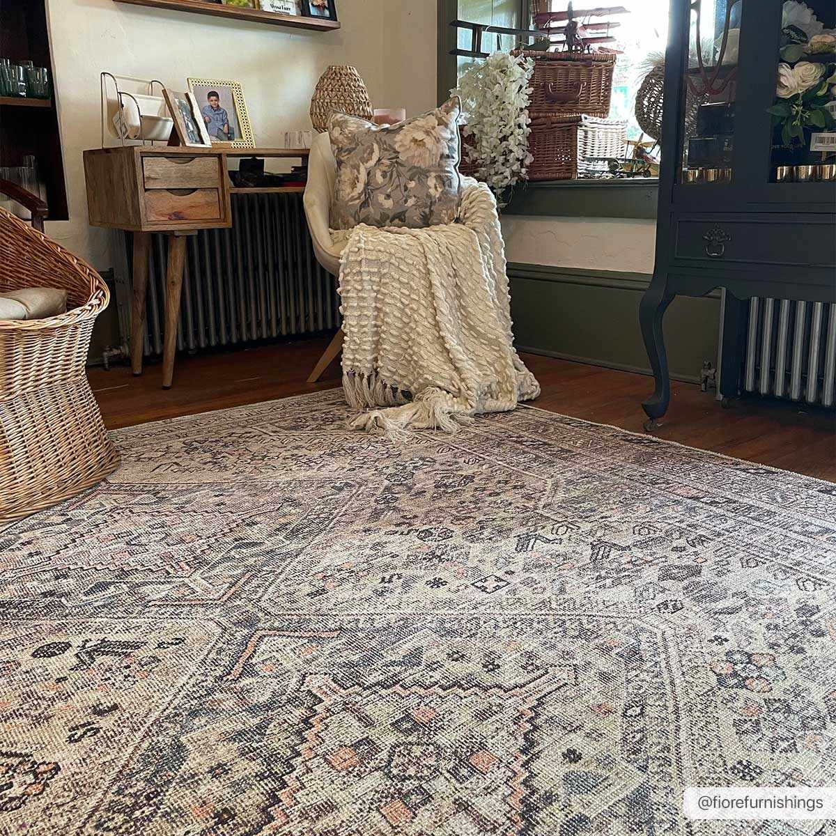 Barny Tan Washable Area Rug