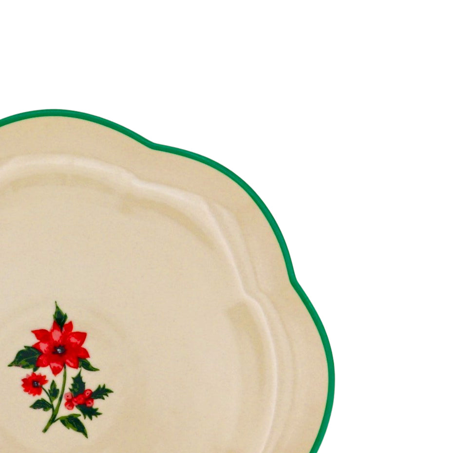 Fabled Flora Scalloped Ceramic Starter Plates – Case of 12 (+3 Bonus Plates)
