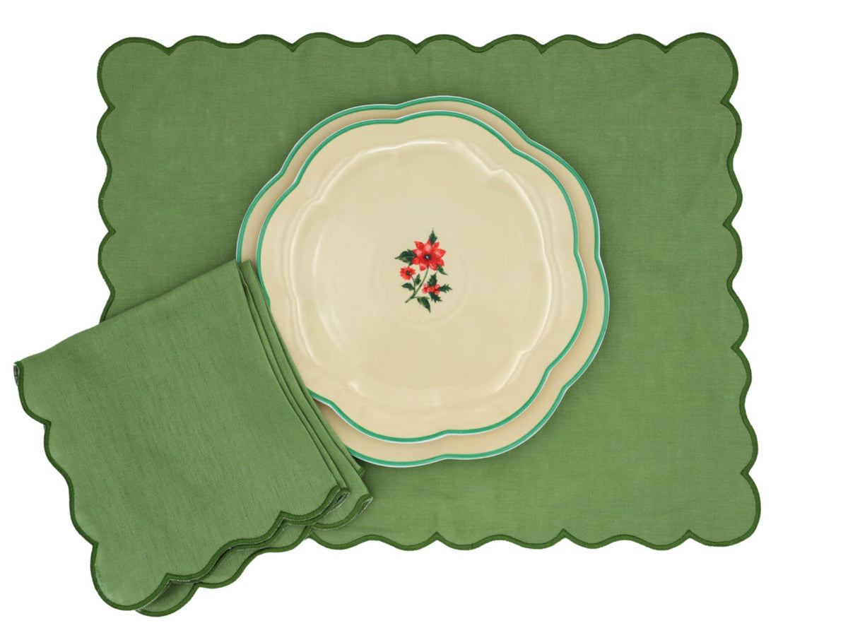 Fabled Flora Scalloped Ceramic Starter Plates – Case of 12 (+3 Bonus Plates)