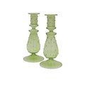 Olive Grove Dotty Glass Candle Holders – Pair