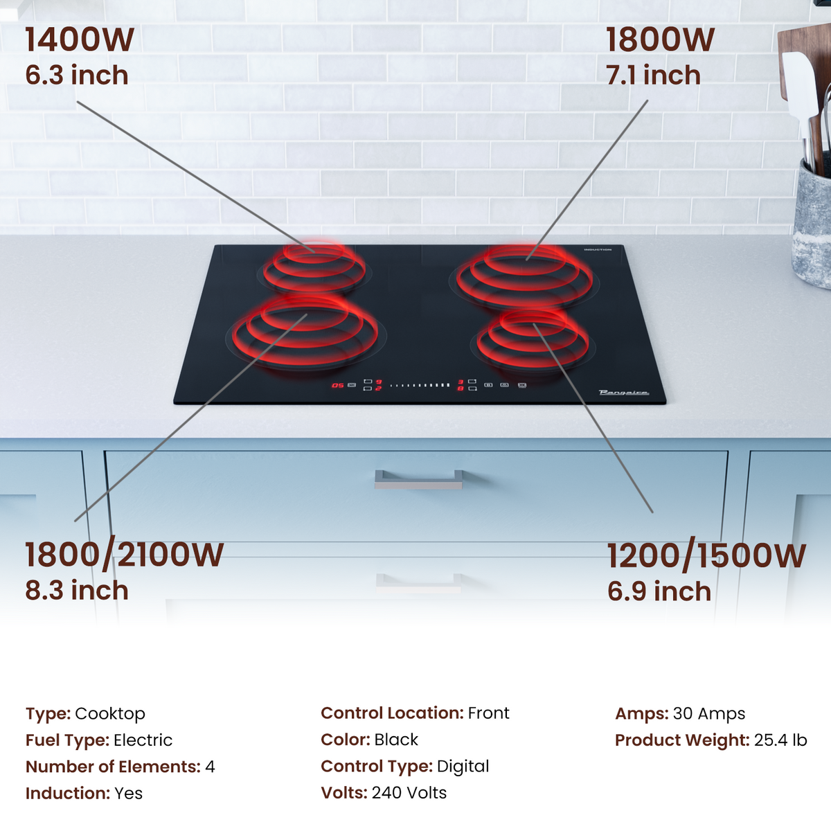 Rangaire 24" Induction Cooktop 4 Burners RCI241S