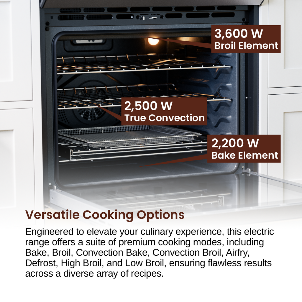 Rangaire 30" Electric Range Self-cleaning Air Fry True Convection Oven Slide-in Stainless Steel RRE303GS