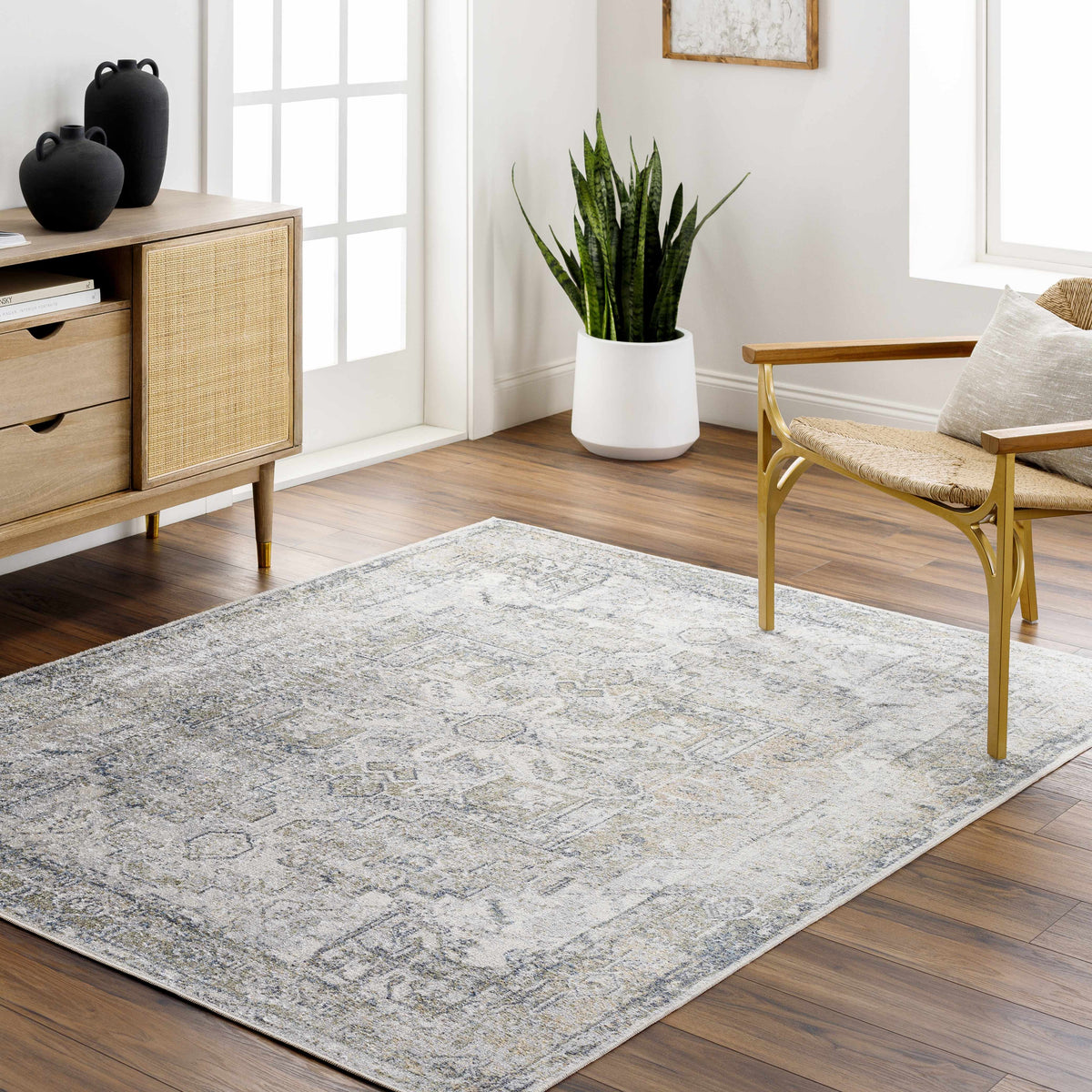 Hera Olive Boutique Washable Rug