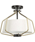 Hangar 2-Light 16"w Semi-Flush Mount/Pendant Convertible Light Fixture Antique Bronze by Progress