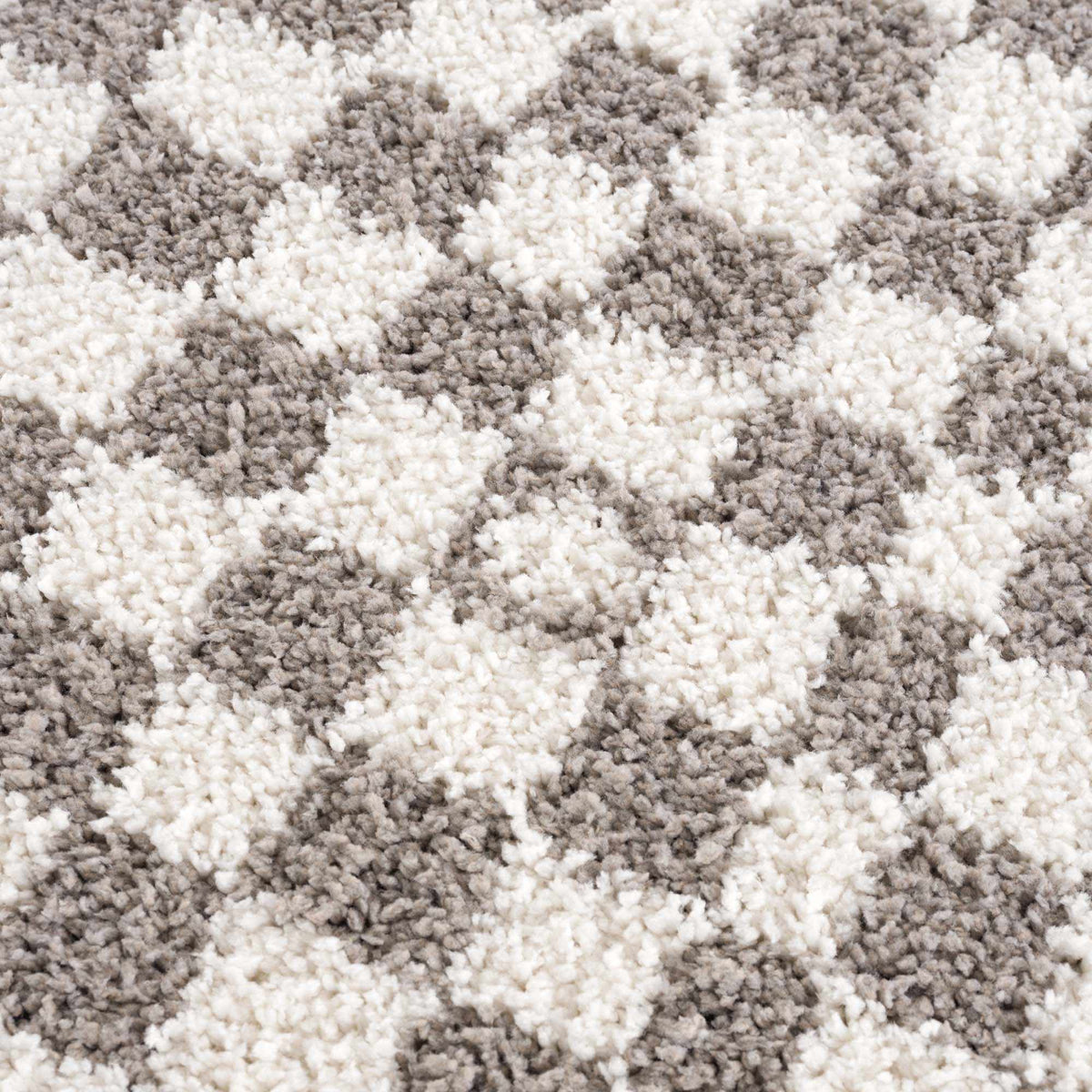 Kieu Taupe Checkered Plush Rug
