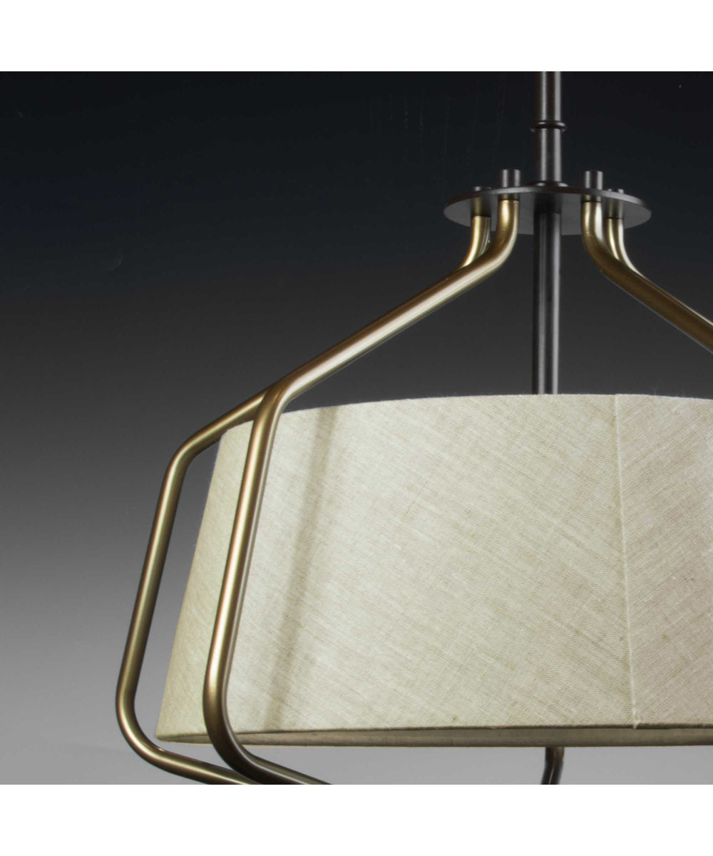 Hangar 2-Light 16"w Semi-Flush Mount/Pendant Convertible Light Fixture Antique Bronze by Progress