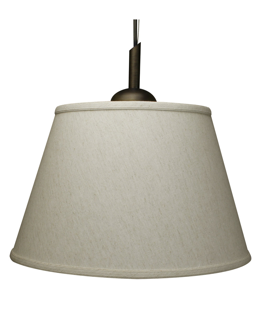 16"W Gold-laced Cafe Pendant Light with Textured Oatmeal Slotted Pendant Empire Shade and Diffuser