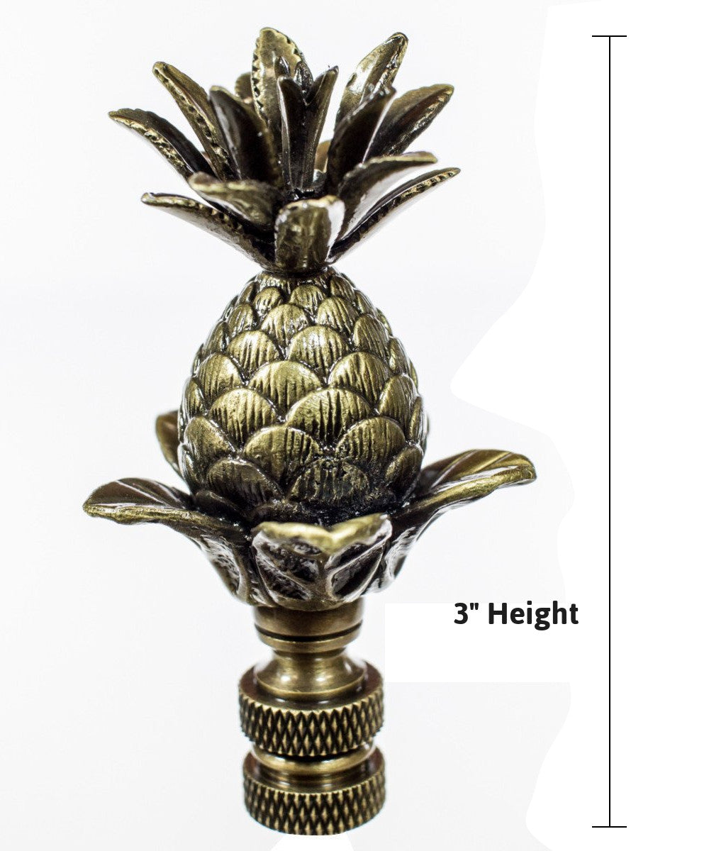 Blooming Pineapple Ceiling Fan Pull, 3"h with 12" Antiqued Brass Chain