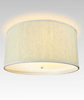 18"W Moderne Flush Mount Conversion Kit  Textured Oatmeal  Shallow Drum Lampshade