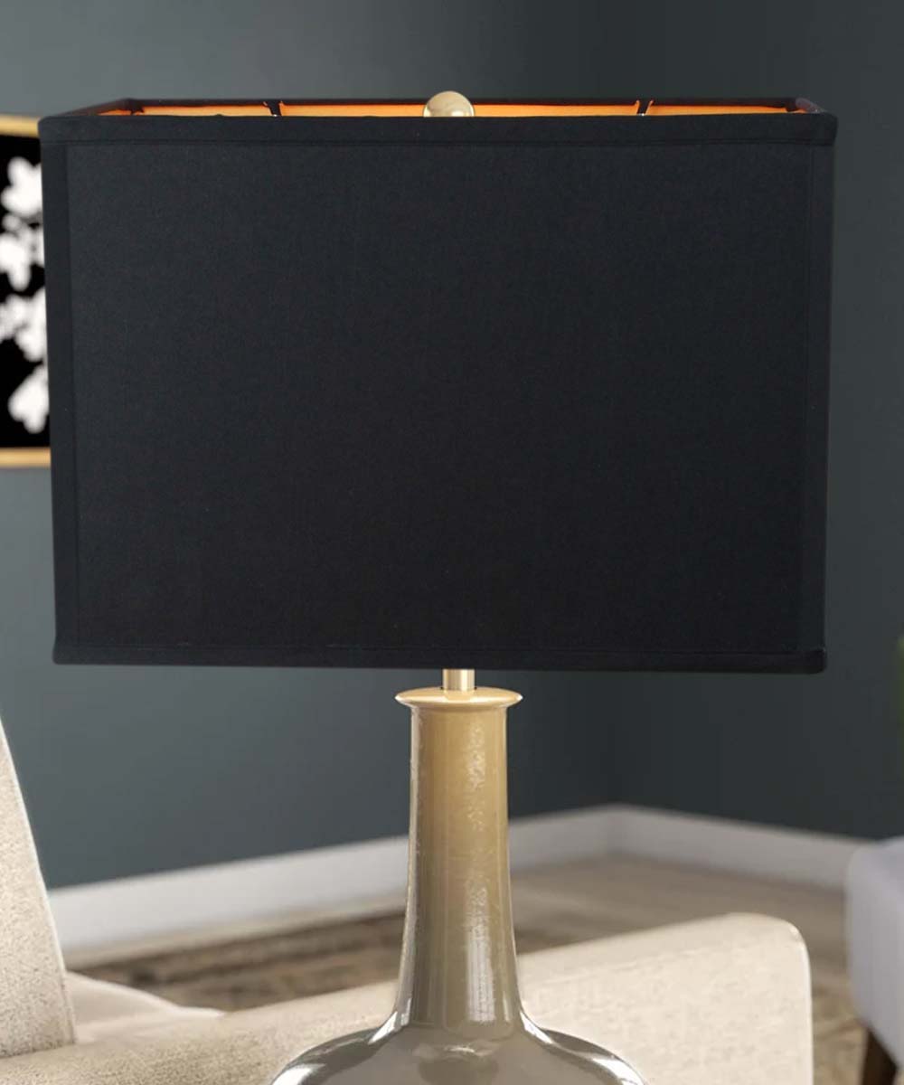 16"W x 11"H Rectangular Drum Lampshade Softback Black Fabric