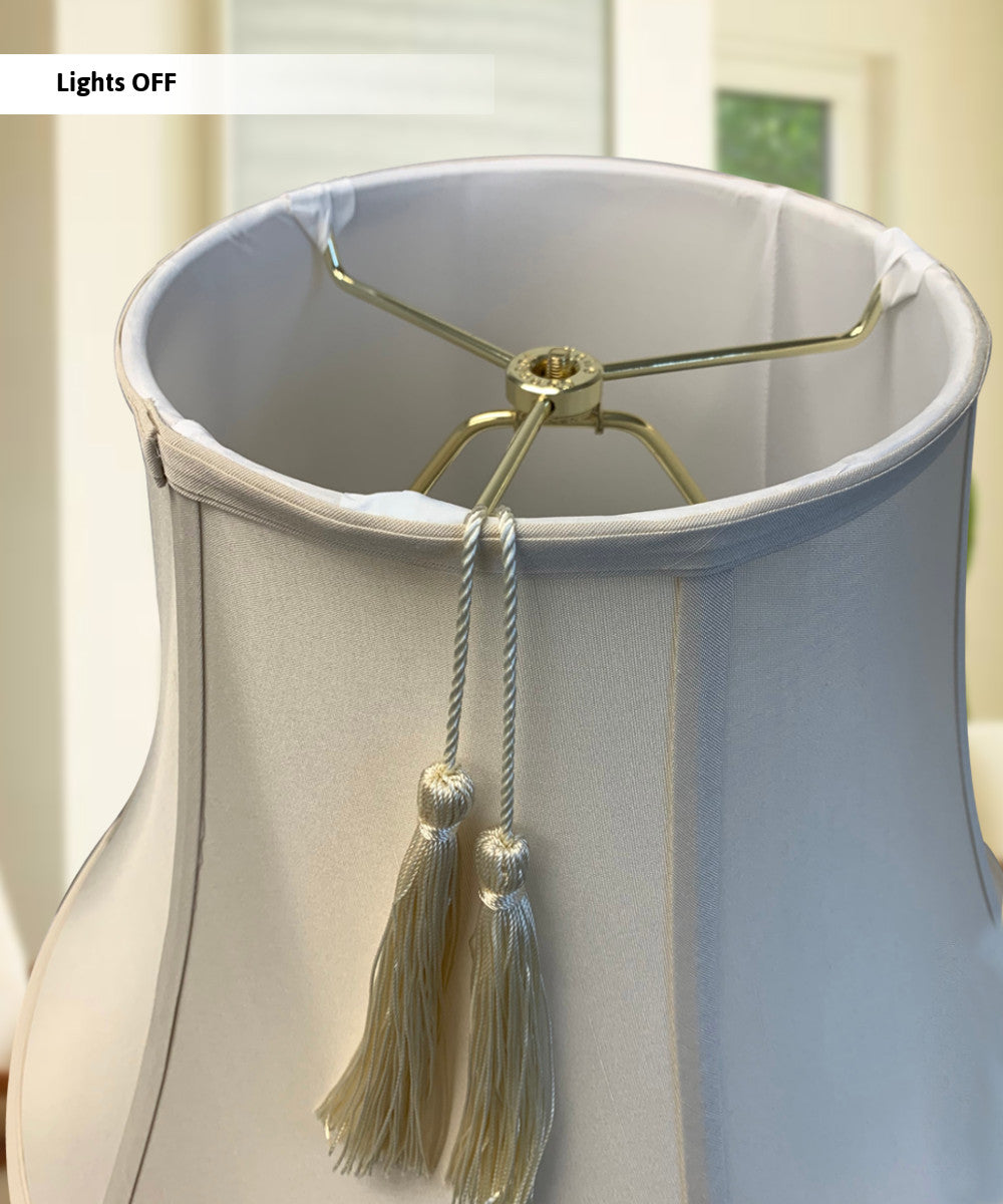 16"W x 12"H Shantung Lamp Shade Tassel Eggshell