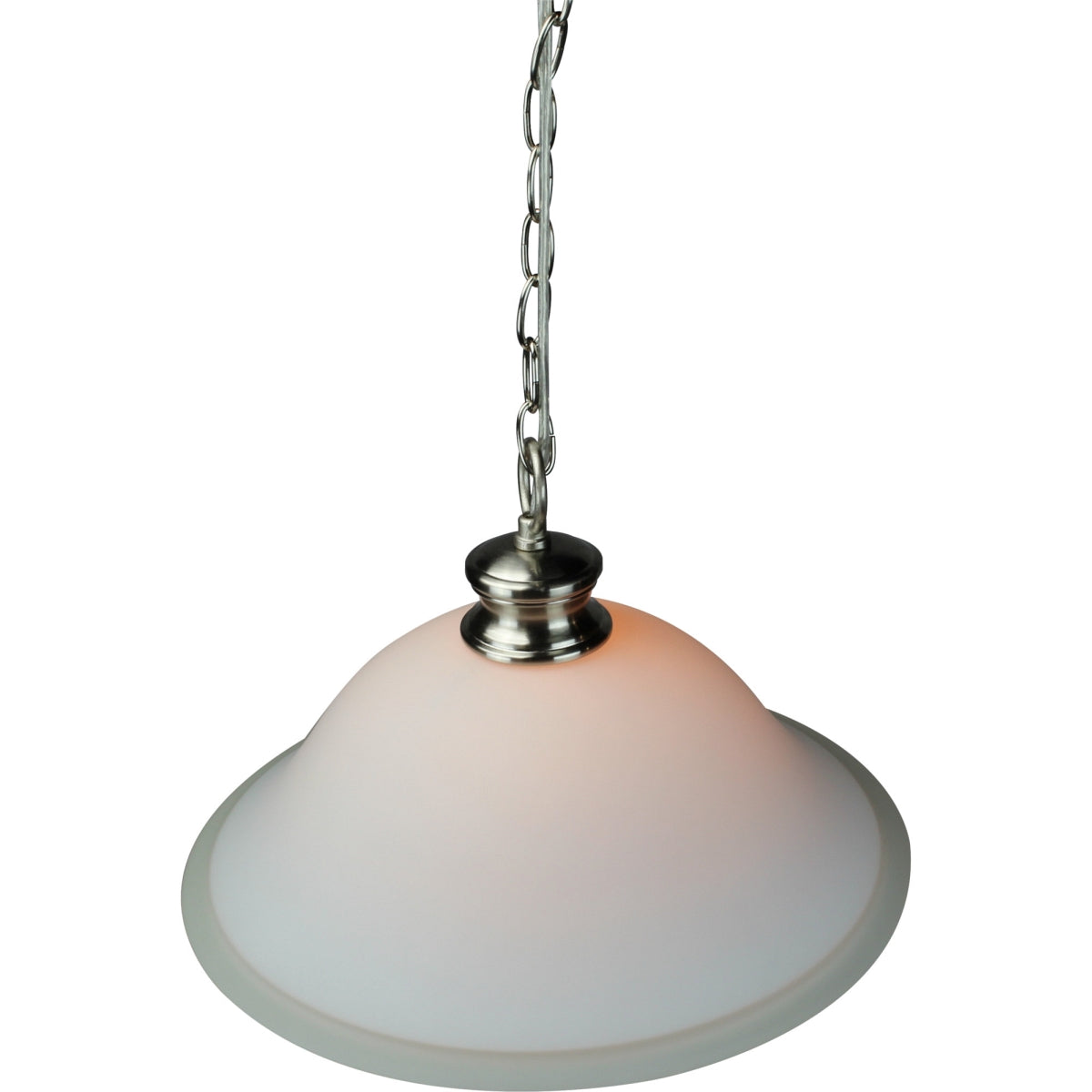 16"W Plug In Swag Milky White Glass Pendant Light Polished Nickel Finish