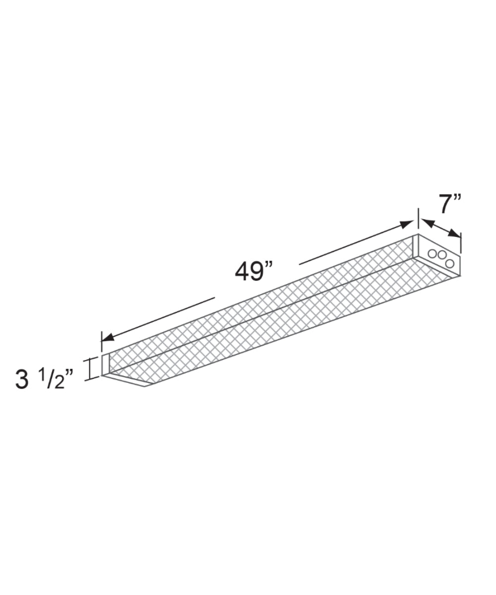 49"W Prismatic Wraparound 1-Light Integrated LED Light LightStrip Ceiling Light Fixture by RP Lighting