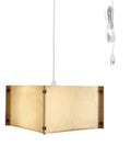 2 Light Swag Plug-In Pendant 16"w Faux Marbled Alabaster with Diffuser, White Cord
