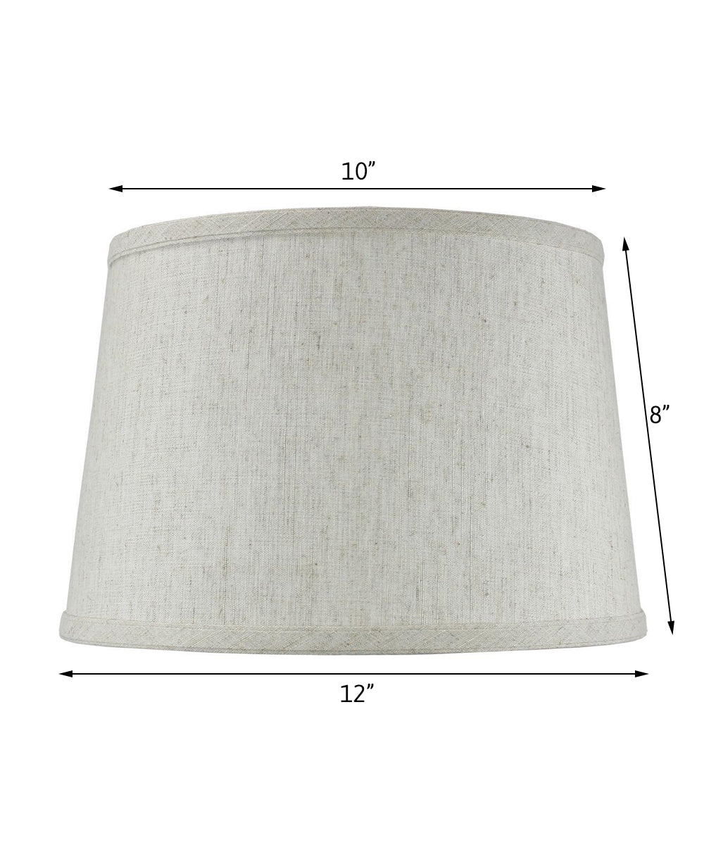 12"W x 8"H Hardback Shallow Drum Lamp Shade Textured