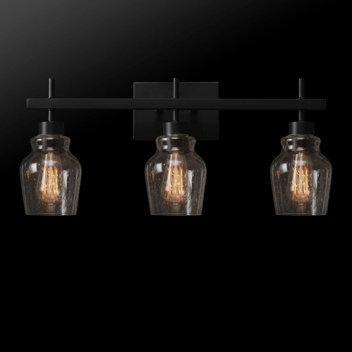 Bunbury 5-Piece "All-in-One" Bathroom Set, Matte Black, 3-Light Vanity Light Combo
